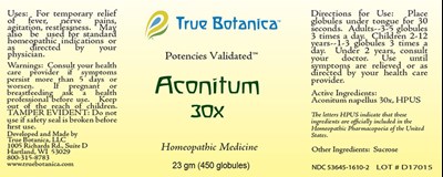Aconitum 30X - Aconitum 30X 25 gm v1 11 2013
